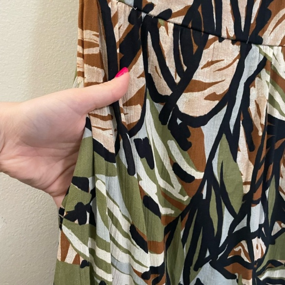 Aubrey Parks for Francesca’s Dalora One Shoulder Palm Print Midi Dress - S - Picture 6 of 12